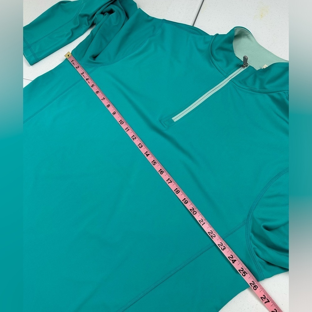 Rorie Whelan Golf Quarter Zip Long Sleeve UPF Pullover Dry Wicking Aqua Teal XXL - Picture 4 of 9